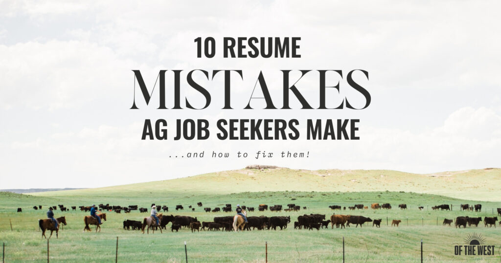 10 Resume Mistakes Ag Job Seekers Make...And How To Fix Them